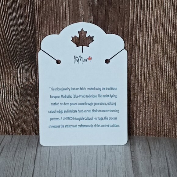 "Abstrakt" UNESCO Heritage "Modrotlač" Blueprint Necklace - Artisan Crafted - Picture 5 of 6